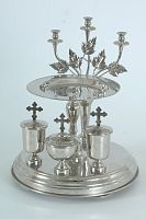 3110020 Блюдо всенощное малое никелирование гравировка (с мельх. вклад.)