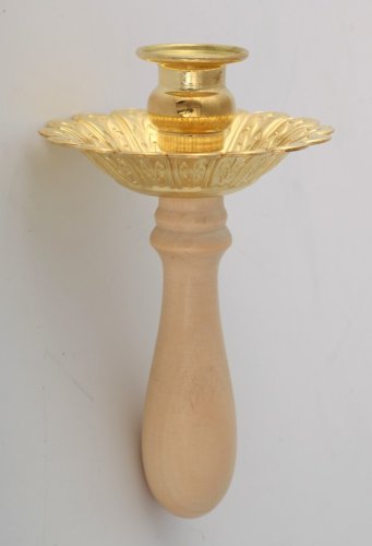3370039 Подсвечник ручной для служебной свечи, латунь,дерево 3370039 Подсвечник ручной для служебной свечи, латунь,дерево
