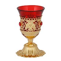 3410116 Лампада напрестольная №31 эмаль камни золочение