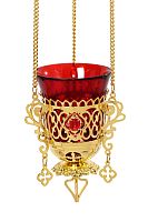 3410108 Лампада подвесная с украшением эмаль  золочение